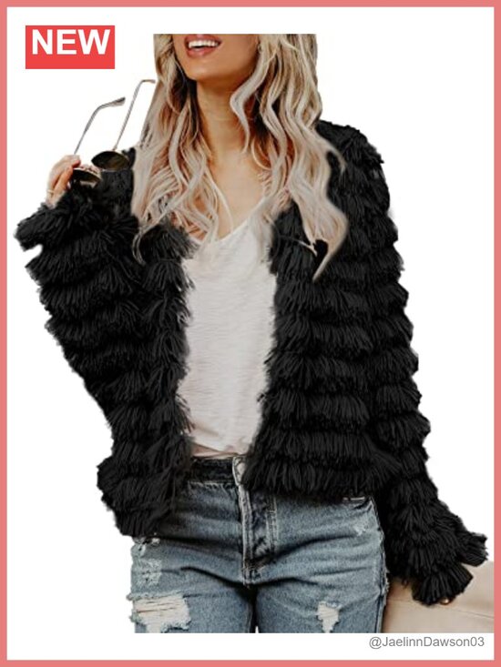 Jackets & Blazers - Womens Faux Fur Open Front Cardigan Shaggy Vintage Parka Coat